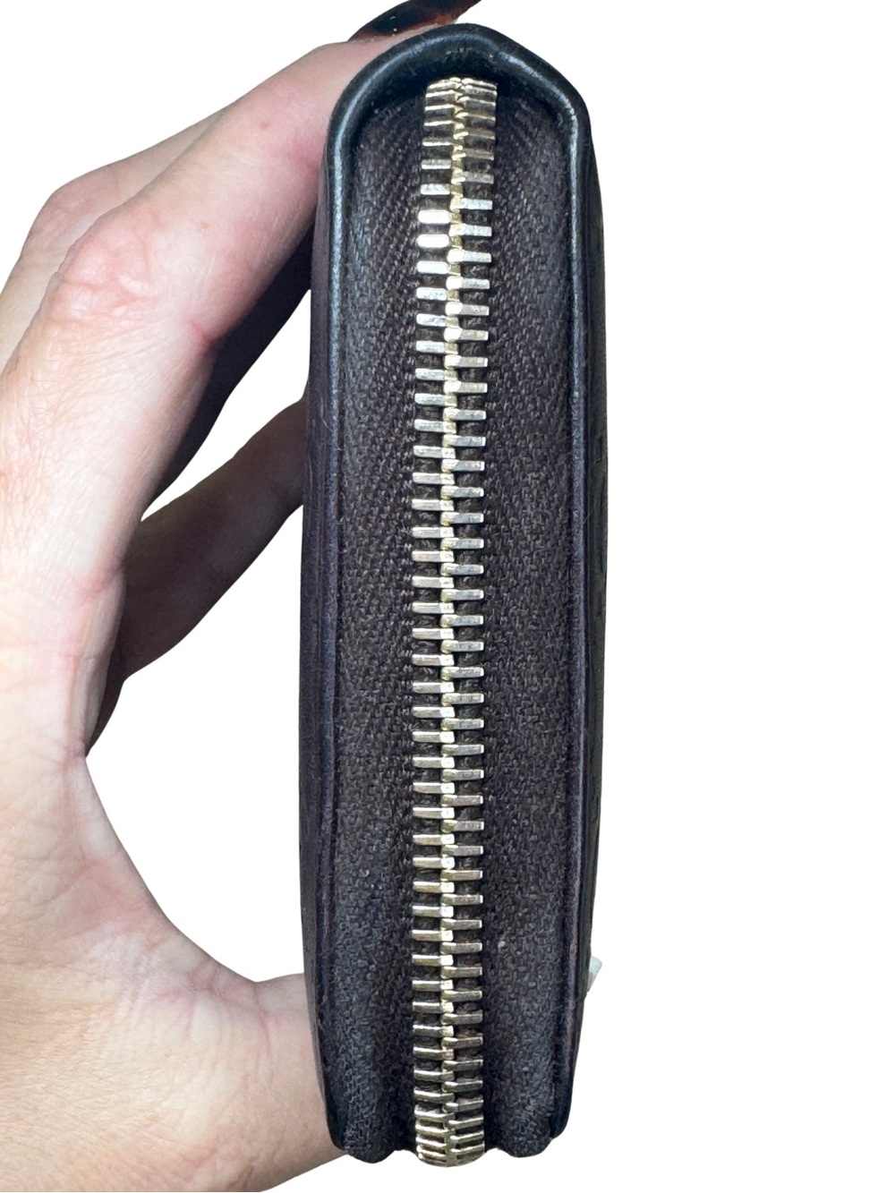 GucciSsima Embossed GG Black Leather Zip Wallet with Gold-Tone Charm - Picture 6 of 12